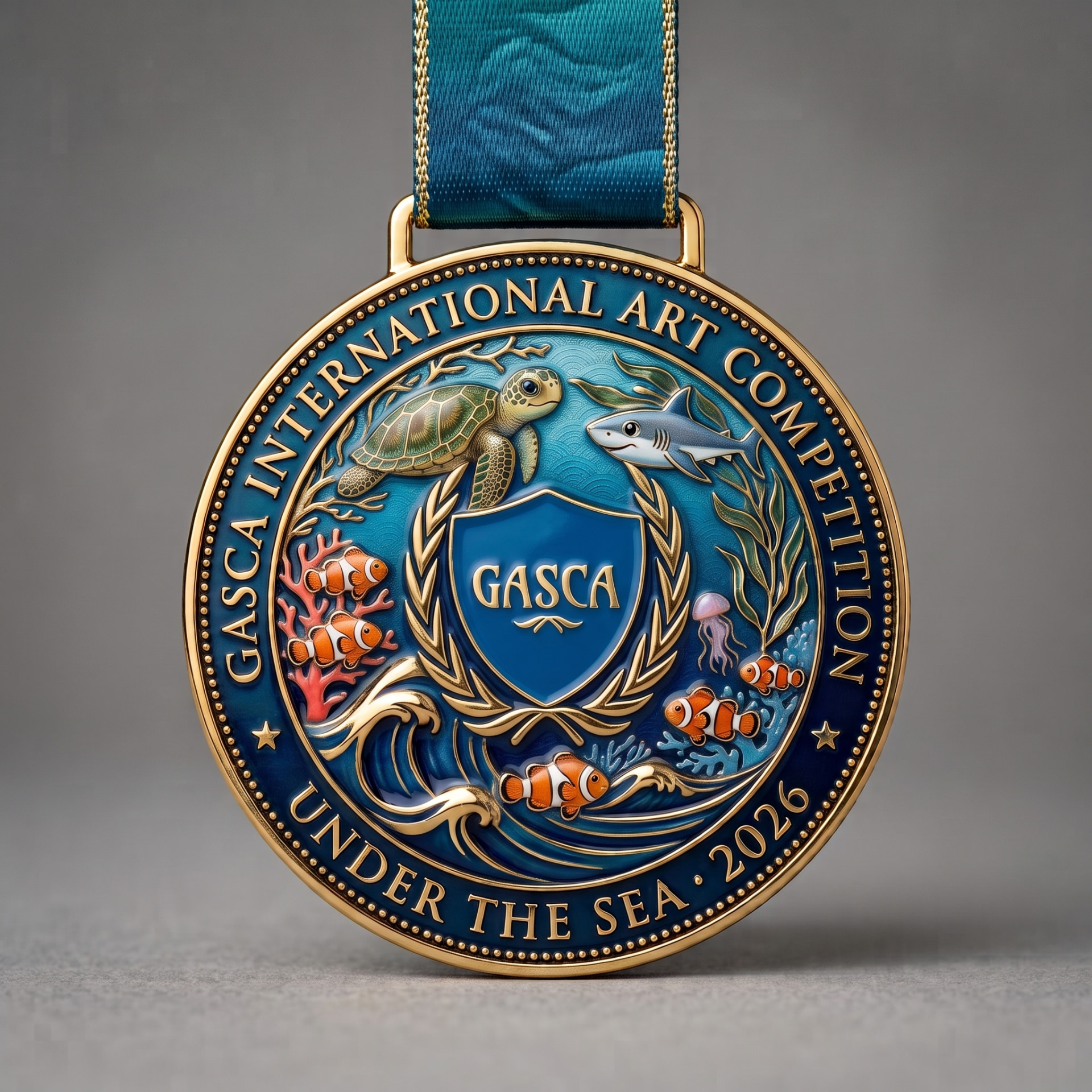 GASCA 2026 海底世界填色及繪畫比賽特別版紀念獎牌(設計示意)